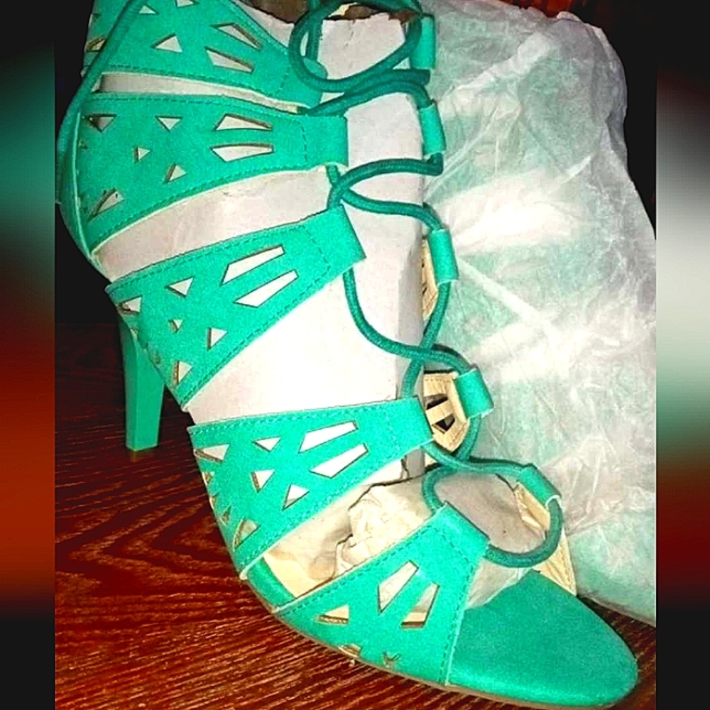 Turquoise Cato Open toe High Heels